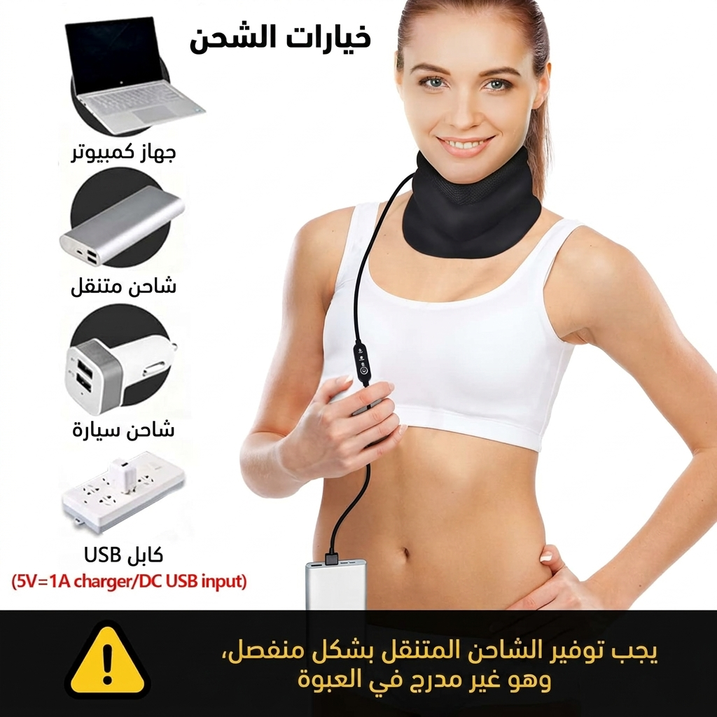 دعامة الرقبة الحرارية القابلة للتعديل — تدفئة ذاتية ومغناطيسية