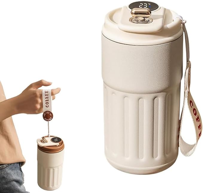 كوب قهوة بغطاء — شاشة حرارة LED 450ml