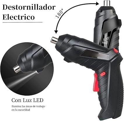 مفك كهربائي مع ضوء LED