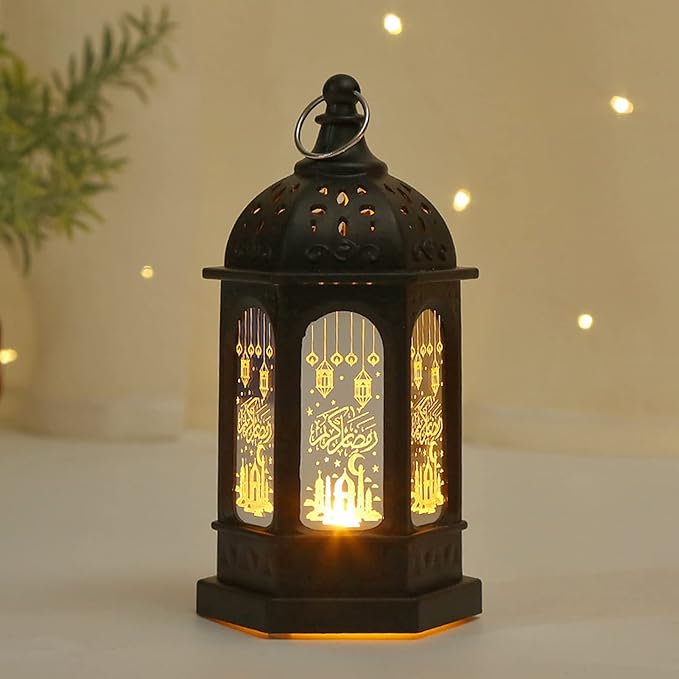 فانوس رمضان بني اللون — زينة شرقية LED